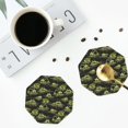 thumbnail image 3 of Bingfone Vintage Light Green Excavator Leather Drinks Coasters with Set of 6,Suitable for Home Kitchen,Coffee Cup Coasters Home Gift, 3 of 7