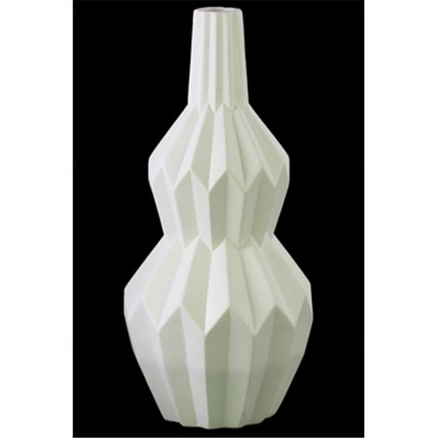 Urban Trends Collection 21455 Ceramic Bellied Round Vase with Narrow Lips, White - Large