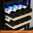 thumbnail image 4 of Garvee 15 Inch Wine Cooler Refrigerator-29 Bottle, Dual Zone Seamless Stainless Steel Built-in Freestanding Wine Fridge, Double-Layer Tempered Glass Door with Lock, Under Counter Wine Cellar, 4 of 7
