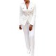 thumbnail image 1 of Conjunto de chaqueta y pantalón para mujer, traje cálido de cintura alta, a la moda, para vacaciones, oficina, 2 unidades, 1 of 5