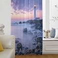 thumbnail image 6 of Coastal Sheer Curtains 84 Inches Long, Summer Beach Ocean Nautical Light Filering Curtains, Breathable Simi Curtain Privacy Drapes for Living Room Bedroom Lightweight Window Treatment, 6 of 9