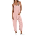 thumbnail image 2 of lmcalzta Womens Jumpsuits Summer Rompers Spaghetti Strap Camisole Pnats with Pockets Overall Outfits, 2 of 8
