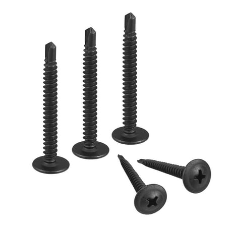 

Uxcell #8 x 1-1/2 Carbon Steel Phillips Head Self Tapping Screws Black 100 Pack