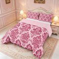 thumbnail image 2 of Erosebridal Pink Rose Damask Full Size Comforter Sets,Elegant Floral Motif Bedding Comforter Set,3pcs,1 Comforter and 2 Pillowcases,Pink Reversible, 2 of 7