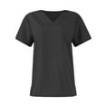 thumbnail image 4 of MLQIDK Scrubs for Women Plus Size Nurse Uniforms Petite V Neck Scrub Pants and Tops Medical Scrubs Scrub Sets with Pockets Black S, 4 of 9