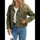 thumbnail image 2 of Chaqueta Blazer Informal para Mujer, de Piel Sintética de Ante con Solapa con Muescas y Botonadura Sencilla. Verde L, 2 of 8