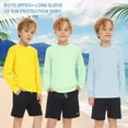 thumbnail image 4 of Zando Rash Guard for Boys Long Sleeve UPF+ 50 Boys Swim Shirt Quick Dry Toddler Kids Rash Guard Boys Light Blue 8-9 Years, 4 of 5