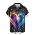 thumbnail image 5 of PNTUTB Men's Fashionable Firework Print Collared Button Down Casual Short Sleeve Loose Comfort Blouse, 5 of 6