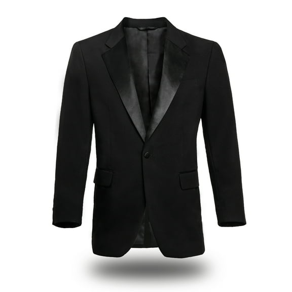 Frankers 100% Polyester Regular Fit Classic Satin Notch Lapel One Button Men’s Black Tuxedo Jacket