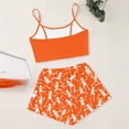thumbnail image 6 of LRen Halloween Pajamas Women Silk 2 Piece Cami Top+Shorts Set Skeleton Print Sleeveless Sleepwear Loungewear Halloween Gifts, 6 of 6