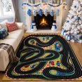 thumbnail image 3 of Gelasgo Kids Racing Track Velvet Area Rug, Colorful Roadway Play Mat Decorative Carpet, Soft Indoor Floor Mat for Playroom Bedroom Nursery Kids Room Home Decor, 3 of 5