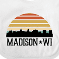 thumbnail image 4 of Inktastic Madison Wisconsin Skyline Retro Sunset Boys or Girls Baby Bib, 4 of 4