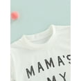 thumbnail image 5 of Franhais 2 Pcs Infant Casual Outfits, Girls Letter Print Short Sleeve Round Neck T-shirt + Ribbed Solid Color Shorts, 5 of 9
