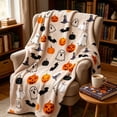 thumbnail image 6 of LEFXSMR Halloween Blanket Flannel Ghost Gnome Pumpkin Decor Holiday Fall Throw Blanket for Couch Bed Halloween Decorations, 27.56*39.37", 6 of 6