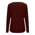 thumbnail image 5 of Ribbed Knit Tops Long Sleeve Womens Casual Comfy Blouses Plain Pullover Sweatshirt Fall Sweaters Loose Fit (XL, Wine), 5 of 7