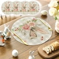 thumbnail image 2 of KCEHTA Easter Placemats Set of 4 Round Bunny Rabbit Floral Spring Placemats for Kitchen Dining Table, 2 of 7