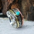 thumbnail image 3 of Natural Turquoise Silver Spinner ring | Blue Turquoise Gemstone Spin Ring | Fidget Ring | Silver Anxiety Ring | Fidget Ring, 3 of 3