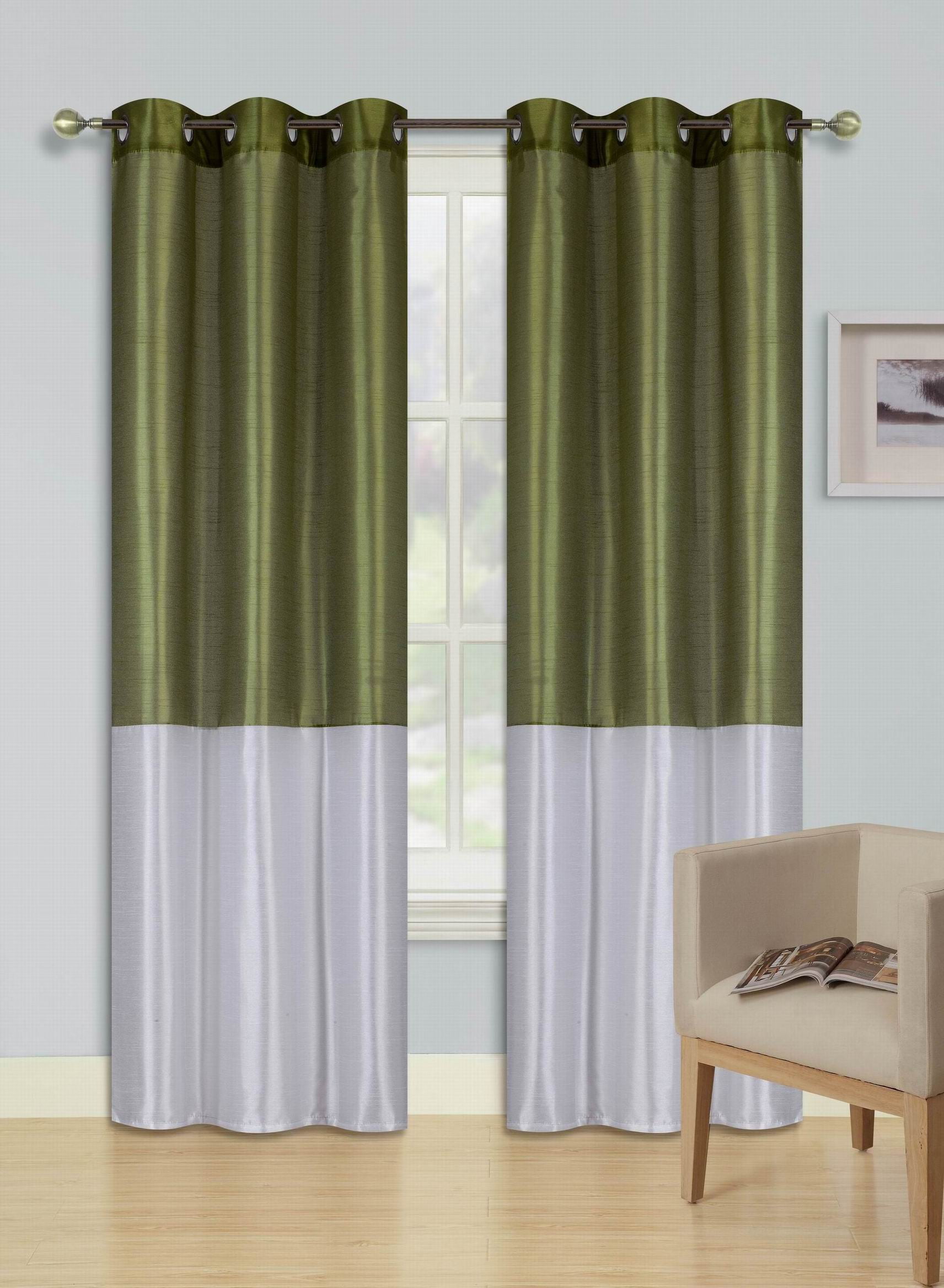 EID WHITE SAGE GREEN Insulated Lined Blackout Grommet Window Curtain Panel PAIR 