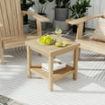 thumbnail image 4 of Costway 1 PCS 2-Tier Outdoor Side Table, Teak Wood End Table with Storage Shelf Natural, 4 of 10
