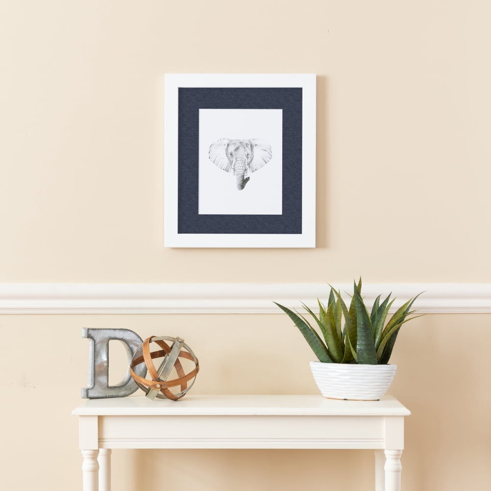 ArtToFrames 22x28" Matted Picture Frame with 18x24" Single Mat Photo Opening Framed in 1.25" Satin White Frame and 2" Blue Jay Mat (FWM-3966-22x28)