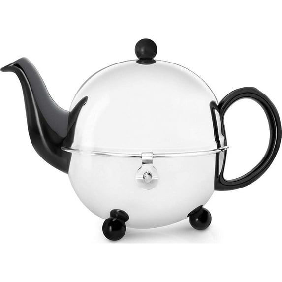 Bredemeijer 30oz Ceramic Teapot | Black & Stainless Steel