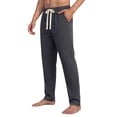 thumbnail image 2 of Mens Bamboo Viscose Pajama Pants 2026 Soft Cooling Moisture Wicking Elastic Drawstring Waist Straight Leg Sleep Loungewear Pants Dark Gray XL, 2 of 5