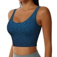thumbnail image 2 of Fotbe Dark Blue Sujetador Deportivo Largo sin Aros para Mujer con Almohadillas y Soporte Medio, Transpirable y Absorbente, Camiseta Tipo Chaleco o Tank Top-X-Large, 2 of 8