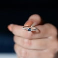 thumbnail image 5 of Rosec Jewels Pear Shape London Blue Topaz Promise Ring with Diamond for Women - Bypass Ring, 925 Sterling Silver, US 8.00, 5 of 8