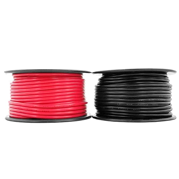 GS Power 12 Gauge Electrical Wire - 2 Pack Color Combo Low Voltage Wiring 100 Feet Per Roll, Copper Clad Aluminum Electric Wires for 12 Volt Automotive, Lighting, Trailer or Car Audio
