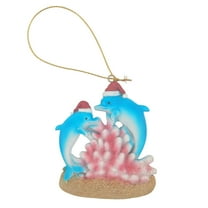 Beachcombers Resin Double Dolphins Hanging Ornament, 3.15-inch B21744