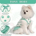 thumbnail image 4 of TONY HOBY Dog Dress, Summer Dog Dress, Soft Dog Party Dress with Polka Dots, Dog Skirt for Small Medium (White&Green, XL), 4 of 9