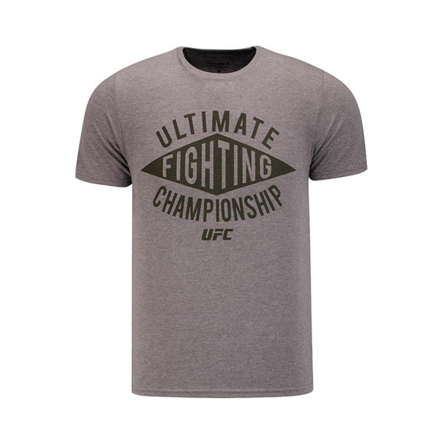 Camiseta gráfica Reebok Ultimate Fighting Championship para hombre, gris, grande