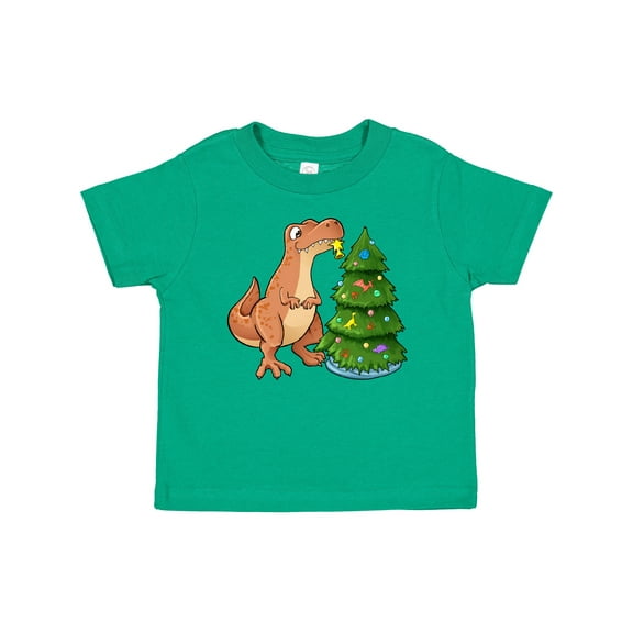 Inktastic Tyrannosaurus Rex Decorating Christmas Tree Boys or Girls Baby T-Shirt