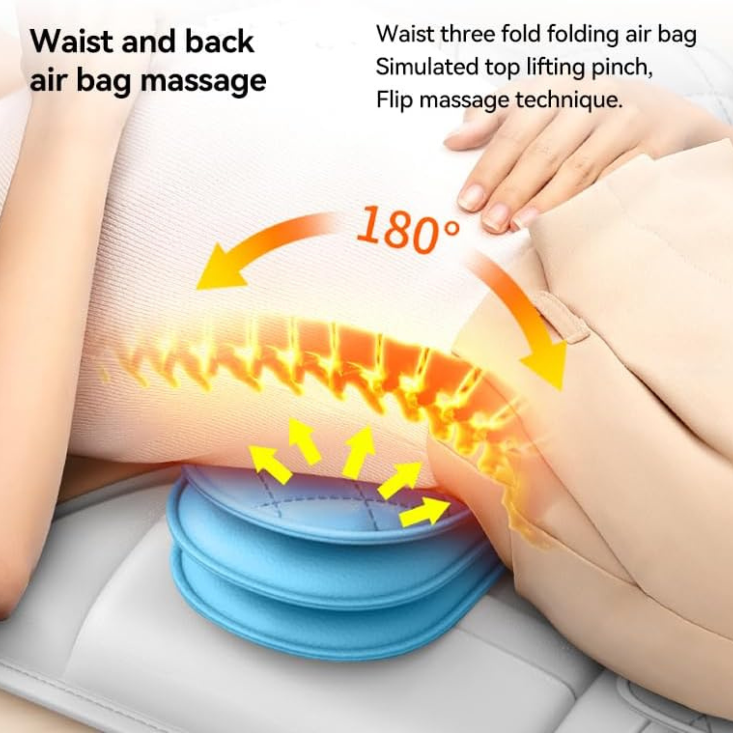 Airbag Massage Mat with Heat & Kneading, 4 Zone Shiatsu Massager for Full Body, Foldable Mattress with Remote, Vibration Massage Pad for Back Neck Hip Leg Relief, Home Office Use