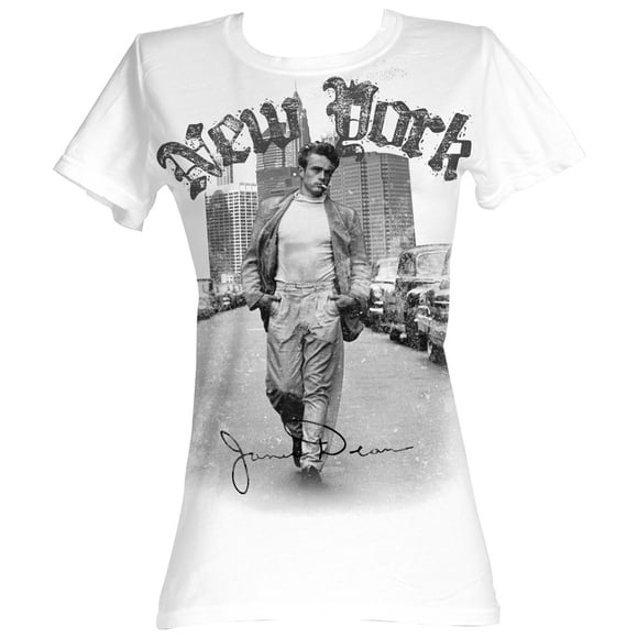 James Dean Walking New York Juniors Babydoll Soft T-Shirt Tee