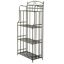 Pemberly Row 4 Tier Iron Bakers Rack in Black