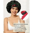 thumbnail image 6 of AWAYTR Women Satin Bonnet Silk Hair Reversible Bonnets Hair Wrap for Sleeping Cap with Tie Band, 6 of 12