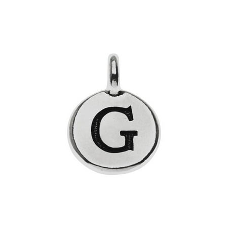 TierraCast Alphabet Charm, Uppercase Letter 'G' 16.5x11.5mm, 1 Piece, Antiqued Silver Plated