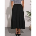 thumbnail image 3 of DARING DIVA Women's Elastic High Waist Flowy Tiered A-Line Summer Maxi Skirt XL Black, 3 of 6