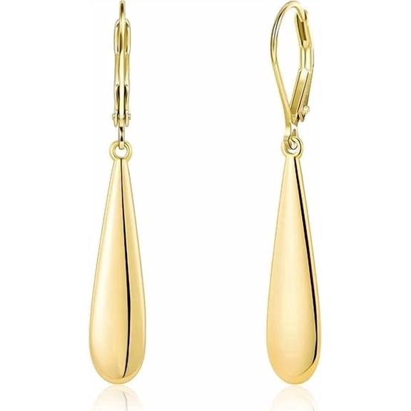 925 Sterling Silver Long Teardrop Dangle Earrings for Women Hypoallergenic Drop Leverback Earrings Trendy Silver Long Teardrop Dangle Earings for Jewelry Gifts
