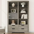 thumbnail image 3 of Studyset 72" Tall Book Shelf with Storage,Book Shelf with 4 Drawers,Farmhouse Floor Standing Bookcase,Large Open Bookshelves,Freestanding Display Storage Shelves for Bedrooms Home Offices, 3 of 9