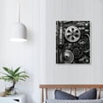 thumbnail image 3 of JEUXUS - Canvas Prints Engine Engineering Closeup Gear And Chain Black And White Photos Wall Art Modern Home Decor Stretched and Framed Ready to Hang, 3 of 4
