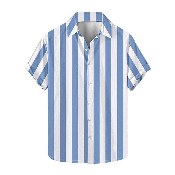 Camisas de Manga Corta para las Mujeres, Camisa de Botón de Cuello de Vuelta Casual Hecha de 100% Poliéster Ligero para Todo el Uso de Temporada, Camisas de Manga Corta para Hombre