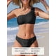 thumbnail image 3 of 2026 Women's Solid Wavy Edge One-Shoulder Bikini Set Rain of Petals, 3 of 5