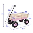 thumbnail image 2 of Outdoor Wagon All Terrain Pulling Cart with Wood Railing and Air Tires - Heavy Duty Garden Cart with 176 lb Capacity for Gardening Tools and Supplies, 2 of 10