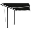 Romacci Manual Retractable Awning with Posts 118.1"x98.4" Anthracite