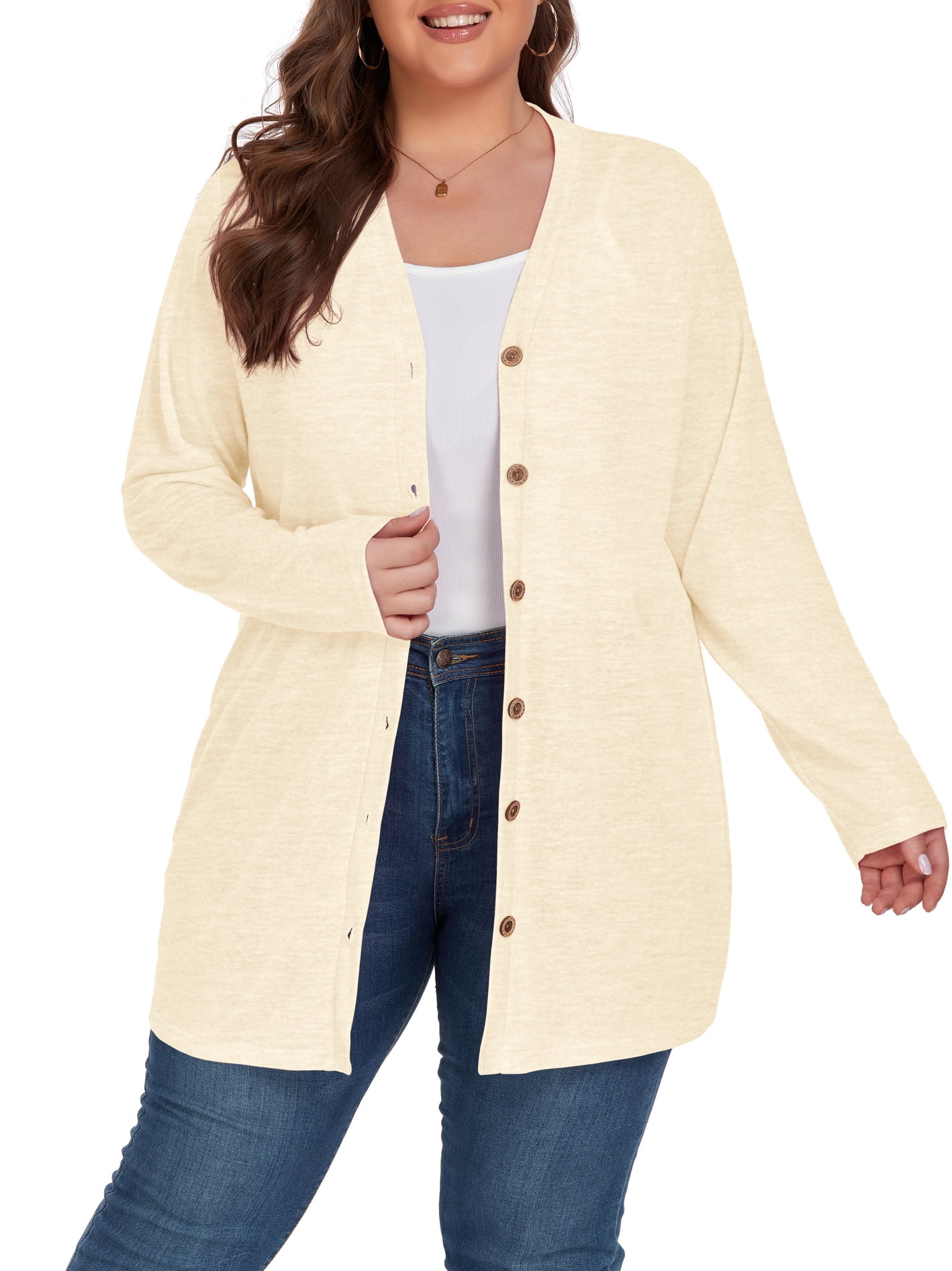 Plus Size Blush Pink Cardigan Cueply Women's Plus Size