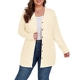 thumbnail image 3 of Cueply Women's Plus Size Cardigan Long Sleeve Lightweight Sheer Open Front Knited Cardigan 1X-4X, 3 of 6