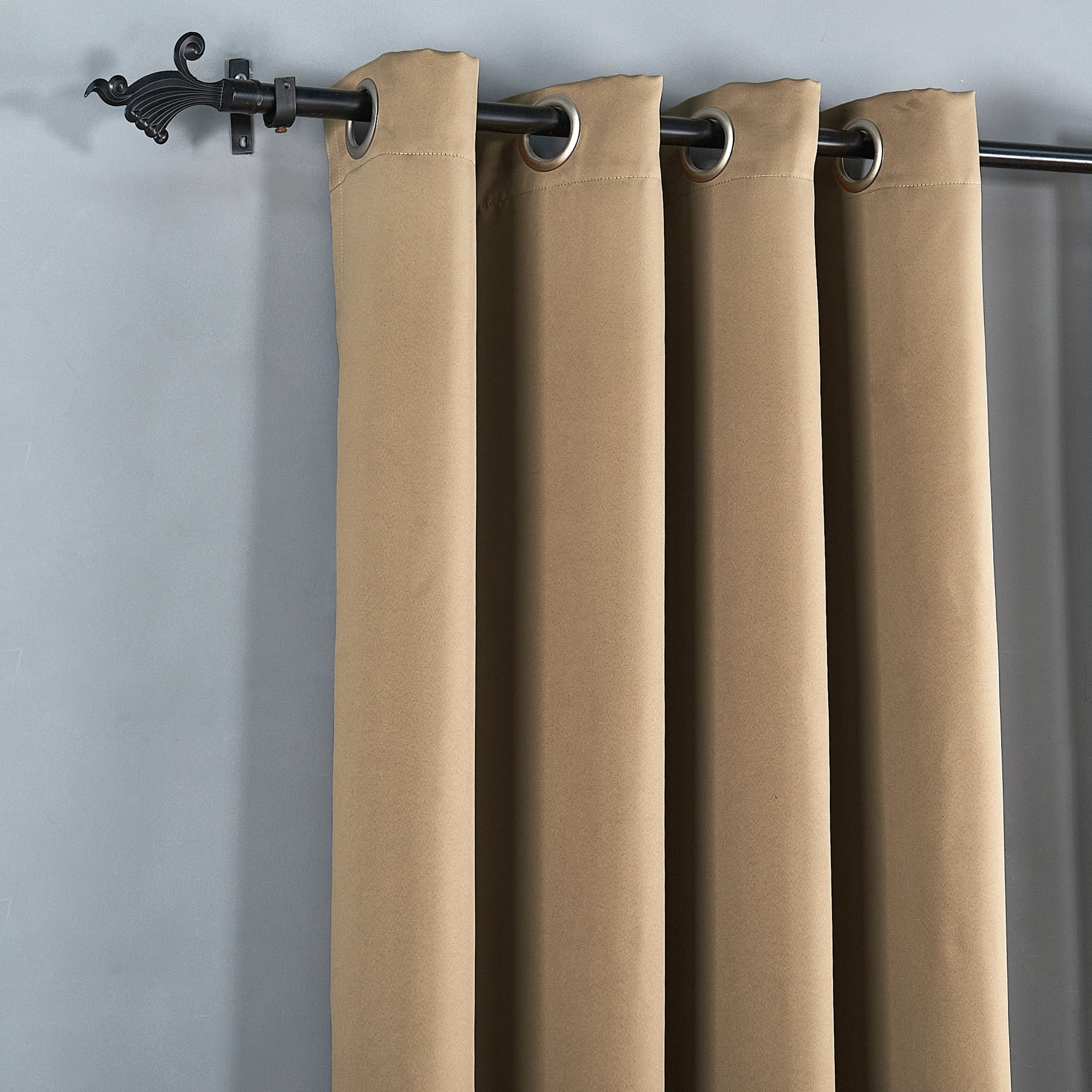 Home Soft Things Solid Blackout Curtains/Drapes Thermal Insulated Grommet Darkening Curtains, 2 Curtains and 2 Tiebacks Set - Amphora - 54 x 84 inches
