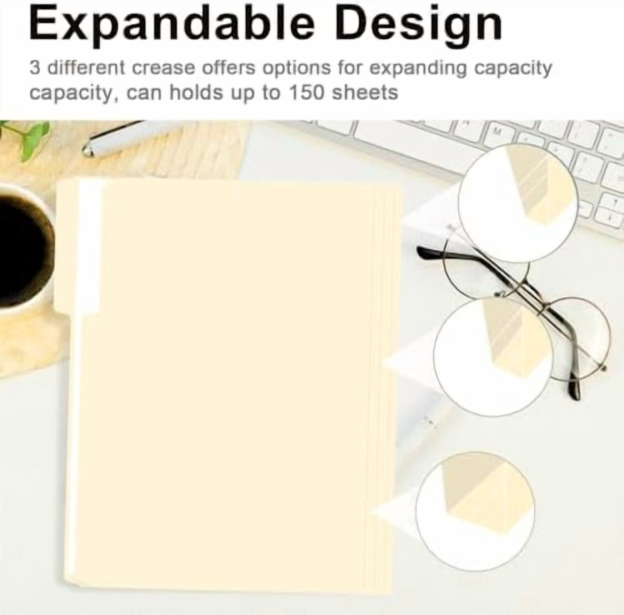 File Folder,  150 Pack 1/3 Cut Tab File Folders Letter Size, Manila Folders, Folders with Tab, Great for Organizing and Easy File Storage